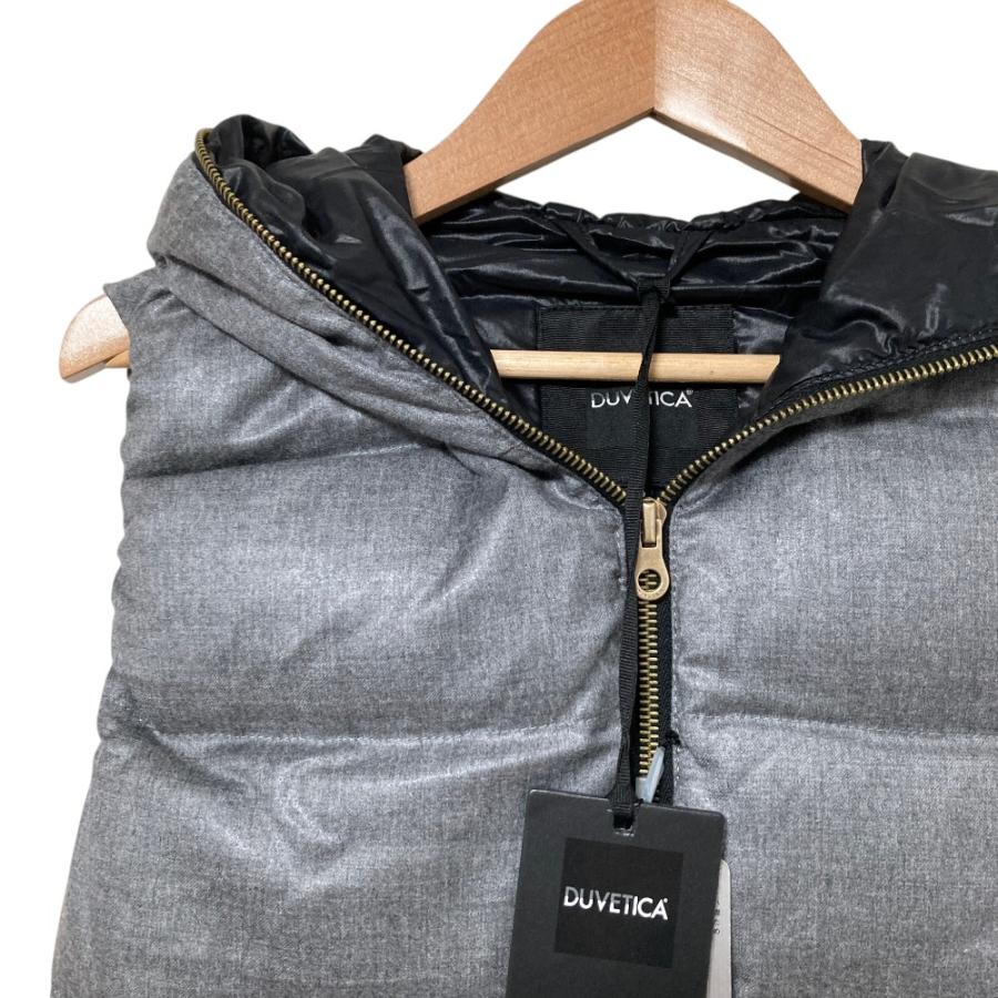美品★DUVETICA｜FEBEDUE ウール100 ダウンベスト グレー 38 DUVETICA（デュベティカ） 未使用 FEBEDUE-wool フード付き ダウン