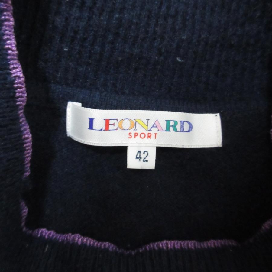 LEONARD SPORT 良品 レオナールスポーツ フラワージャガード カシミヤ