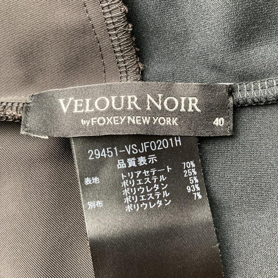美品　FOXEY NEWYORK フォクシー　ノーカラージャケット　ベロア　40 美品 VELOUR NOIR by FOXEY NEWYORK ベロアノワール バイ フォクシー