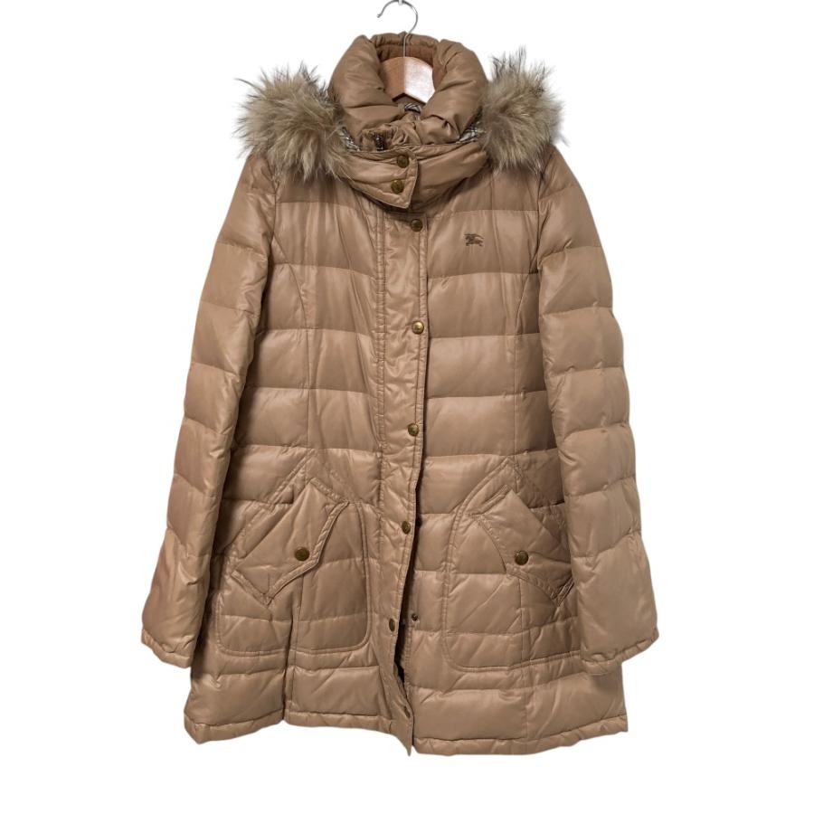 バーバリーブルーレーベル　フード　ファー　チェック　コート BURBERRY BLUE LABEL（バーバリーブルーレーベル） 美品 ラクーン
