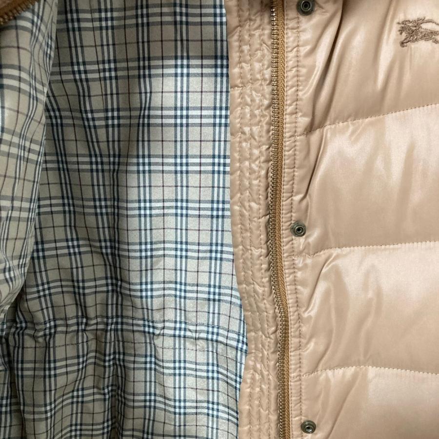 バーバリーブルーレーベル 裏地チェック ダウンコート 38 正規品 レディース BURBERRY BLUE LABEL（バーバリーブルーレーベル） 美品 ラクーン