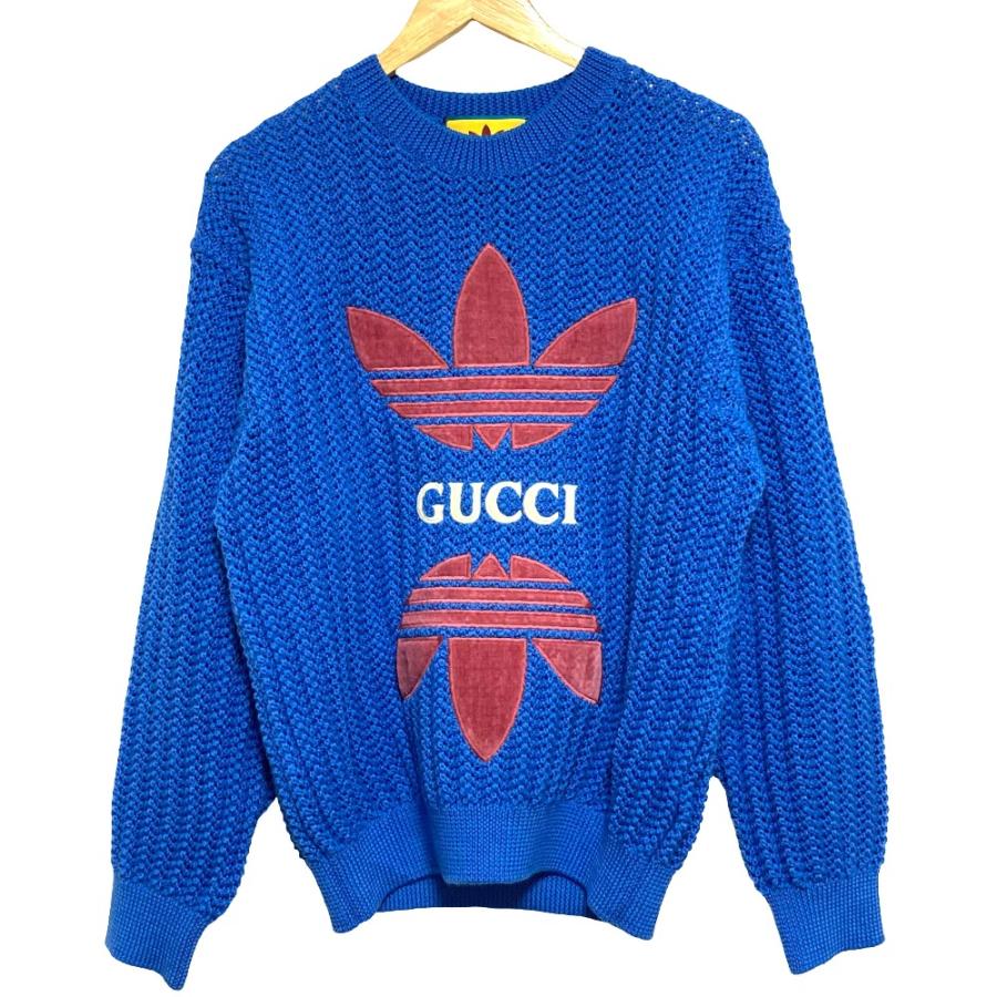 GUCCI（グッチ） 美品 × adidas アディダスコラボ ロゴ刺繍 ニット
