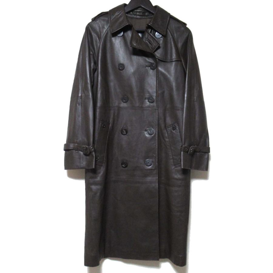 Aquascutum（アクアスキュータム） 良品 ダブルブレスト ラムレザー