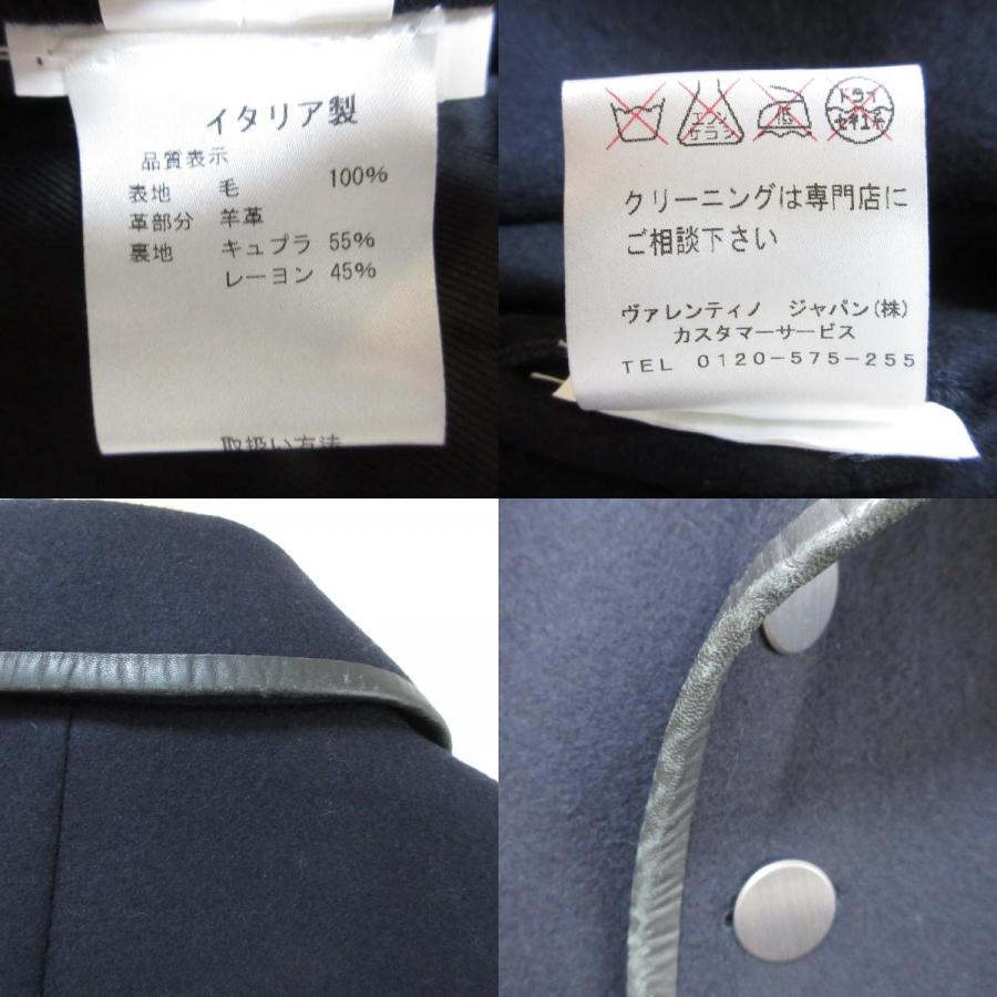 VALENTINO（ヴァレンティノ） 良品 レザーパイピング ウールメルトン P 