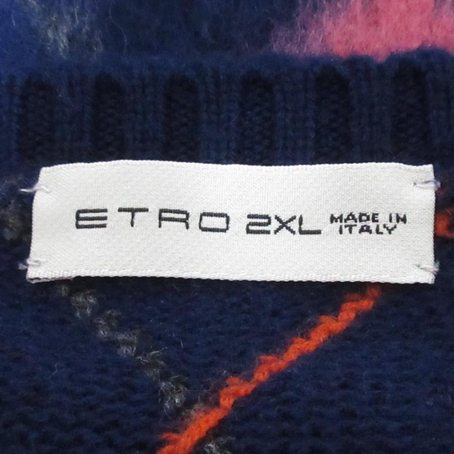 ETRO（エトロ） 美品 アーガイル柄 カシミヤブレンド 長袖 クルー 