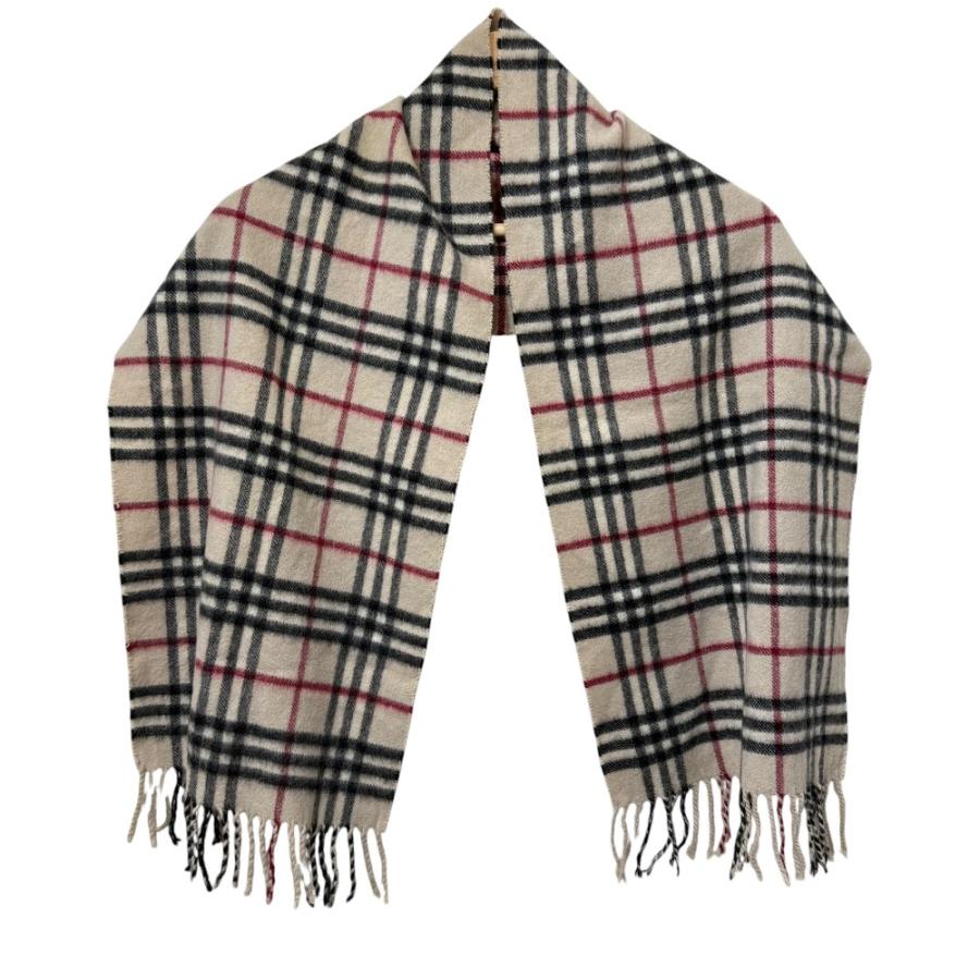 美品 BURBERRY バーバリー ノバチェック柄 カシミヤ100