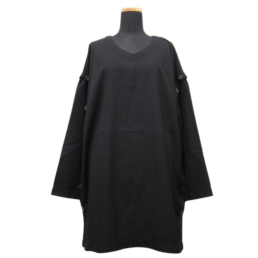 美品 NOT CONVENTIONAL ノットコンベンショナル 2way オーバーサイズ カットソー プルオーバー Vネック サイズＦ 黒 ブラック メンズ レディース 古着 中古 USED 美品 NOT CONVENTIONAL ノットコンベンショナル 2way オーバー