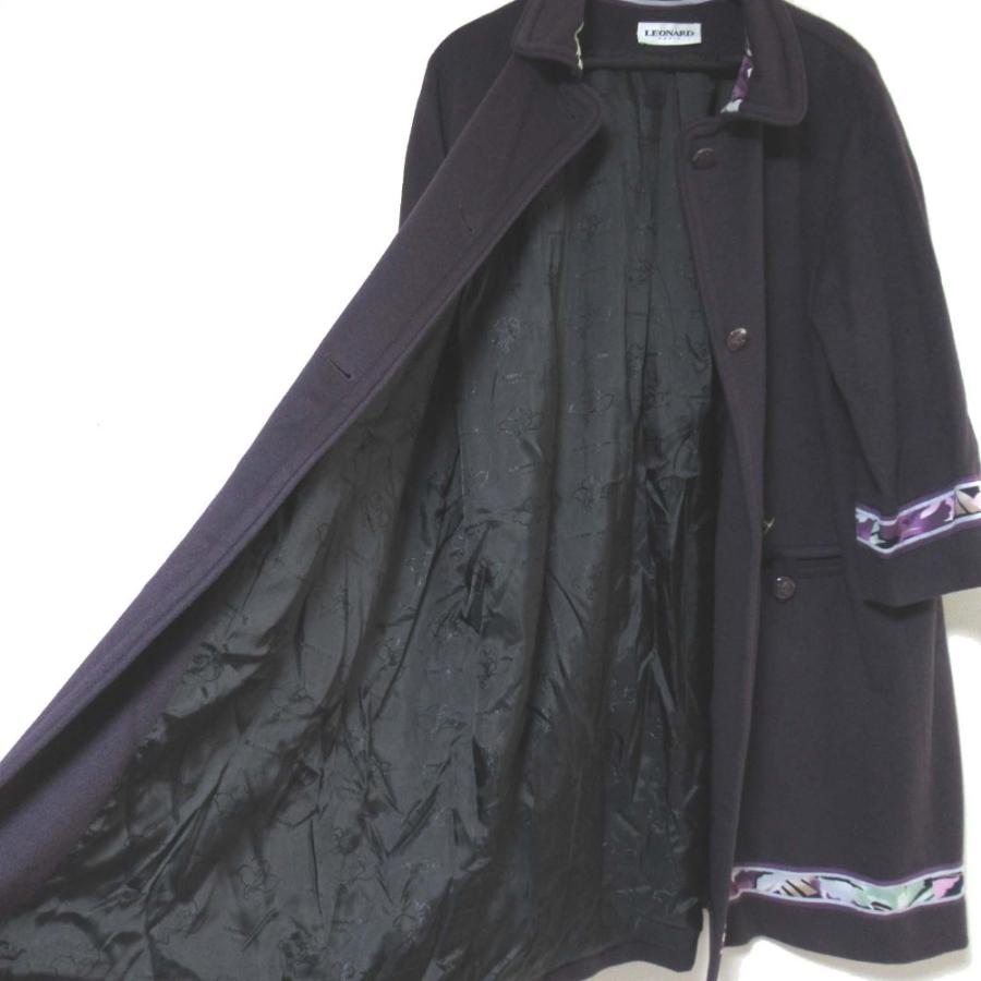 LEONARD（レオナール） 美品 花柄切り替え ピュアカシミヤ100