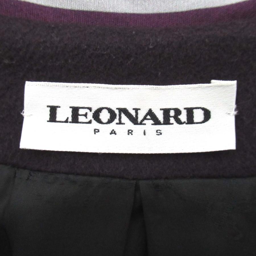 LEONARD（レオナール） 美品 花柄切り替え ピュアカシミヤ100