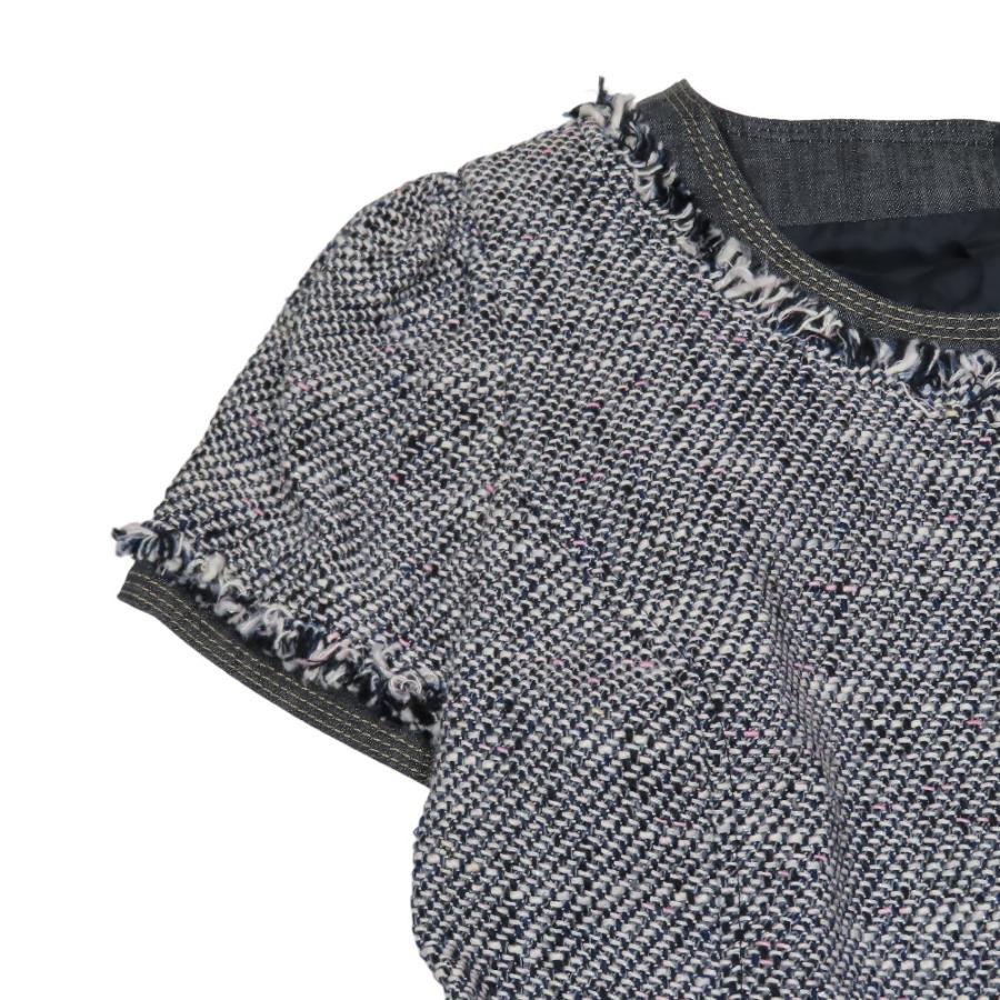 新品未使用　36サイズ　エムズグレイシー半袖ワンピース M'S GRACY 未使用 M'S エムズグレイシー ツイード 半袖