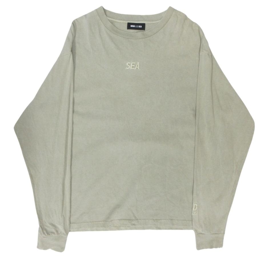 良品 WINDANDSEA ウィンダンシー Tシャツ カットソー 長袖 ロゴ 刺繍