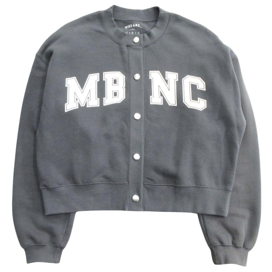 良品 Niko and.. ニコアンド 裏起毛 プリント カーディガン ロゴ