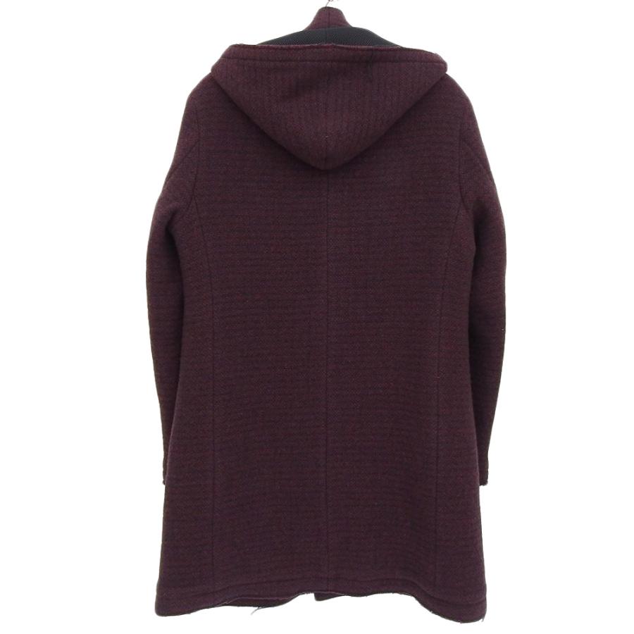 美品 junhashimoto ジュンハシモト HOODED FLY FRONT COAT ウール フーデッドコート サイズ5 ボルドー メンズ 古着 中古 USED junhashimoto（ジュンハシモト） 美品 HOODED FLY FRONT COAT ウール