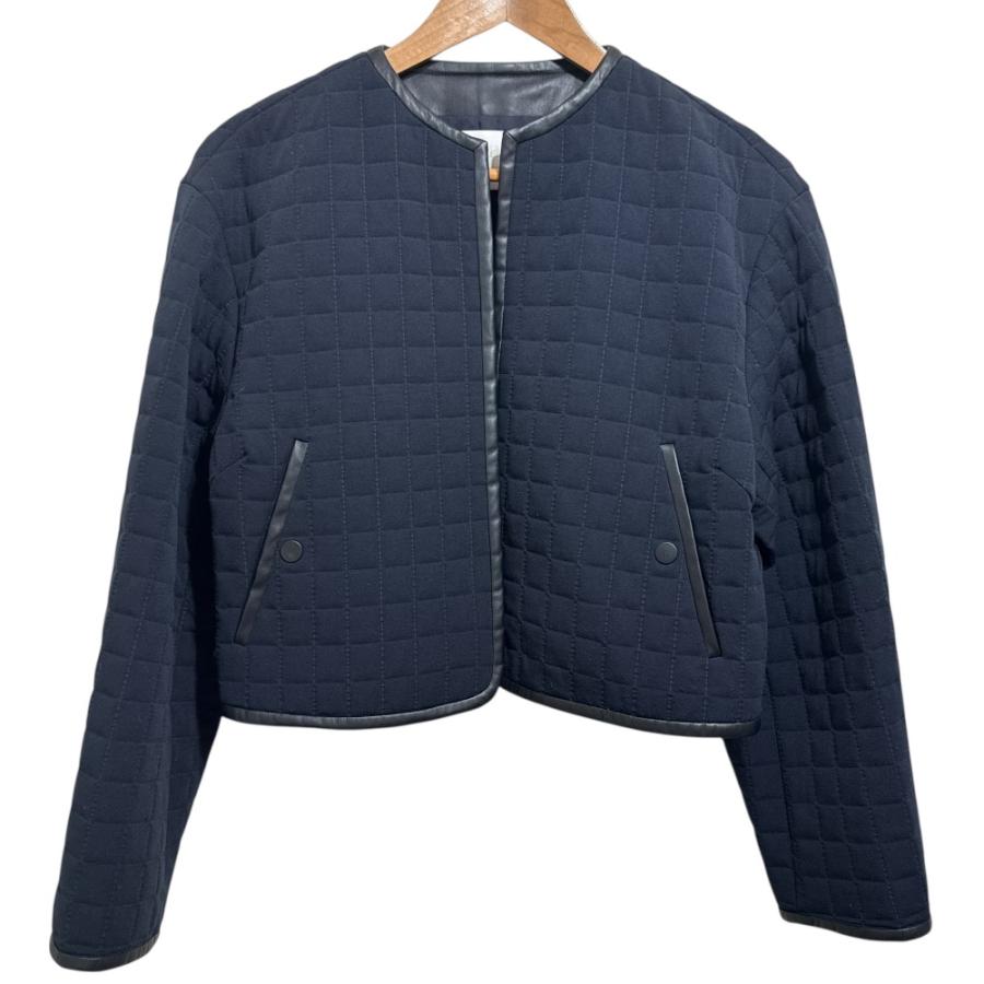 Ballsey - 美品 22AW Ballsey ボールジー スクエアキルトドビー オープンフロント ノーカラージャケット 36 ブラック レディース 古着 中古 USED Ballsey（ボールジィ） 美品 22AW Ballsey ボールジー スクエアキルト