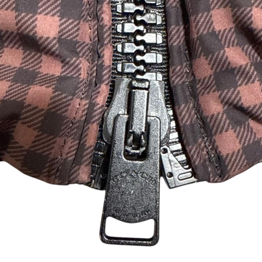 COACH（コーチ） 美品 チェック柄 ファー付き ダウンジャケット 