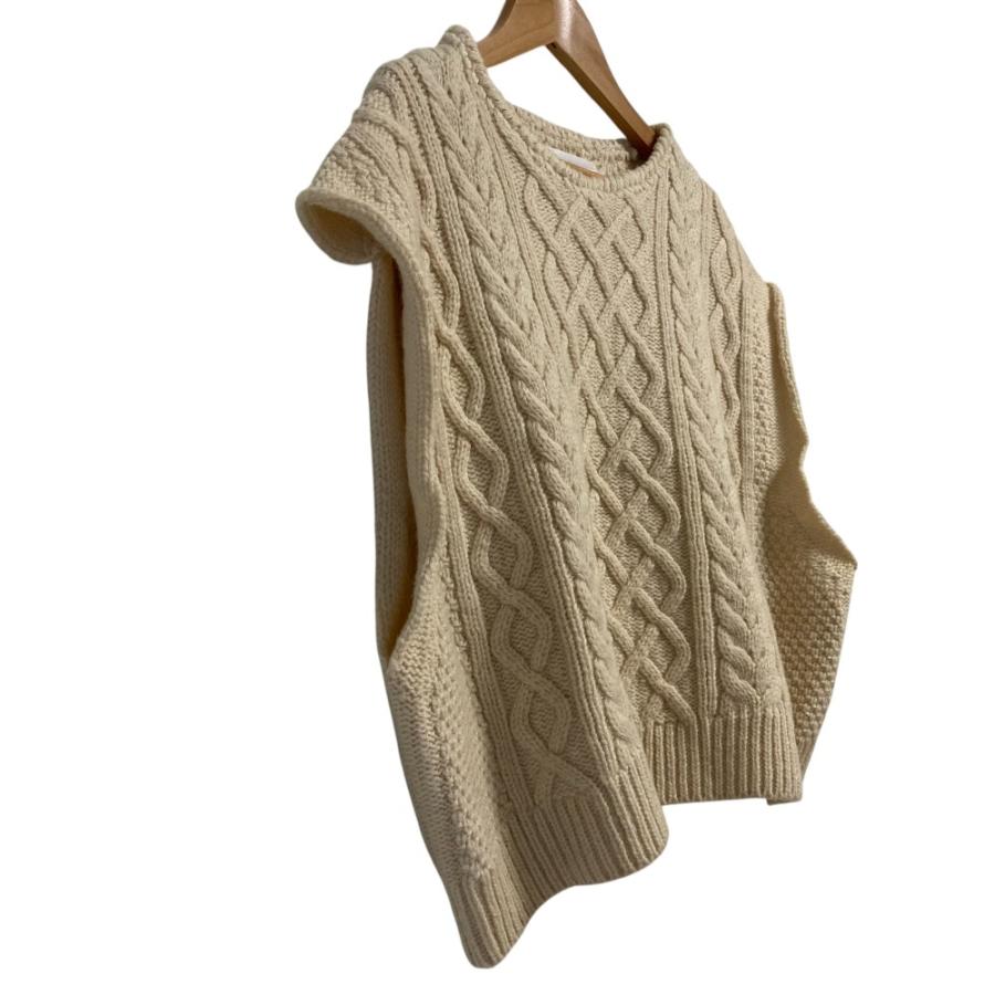 美品 23AW JANE SMITH ジェーンスミス 5G ARAN VEST ショート丈 プル