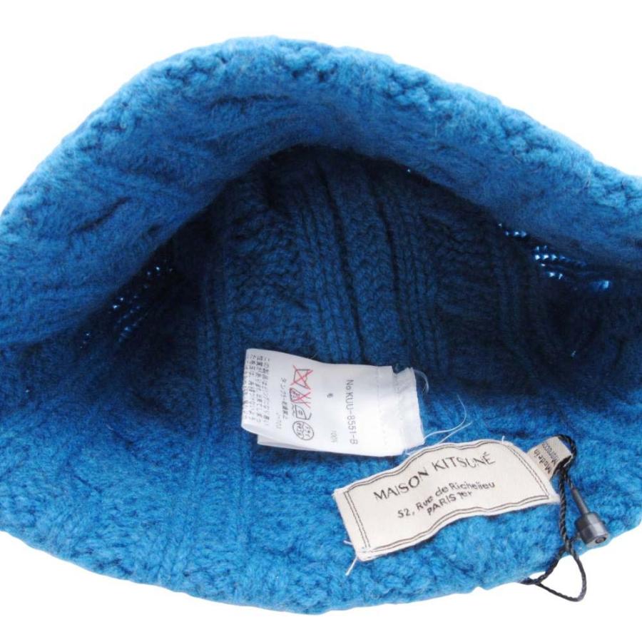 MAISON KITSUNE（メゾン キツネ） 未使用 ケーブル ポンポンニット帽