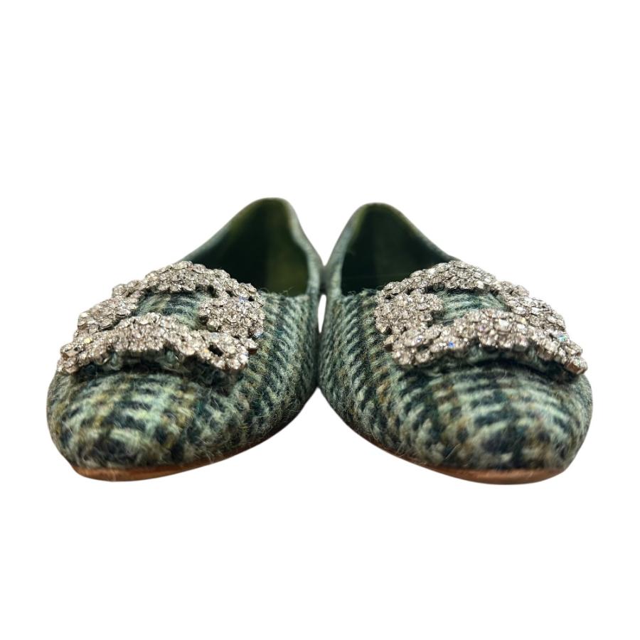 MANOLO BLAHNIK（マノロブラニク） 美品 ハンギシ ツイード フラット 