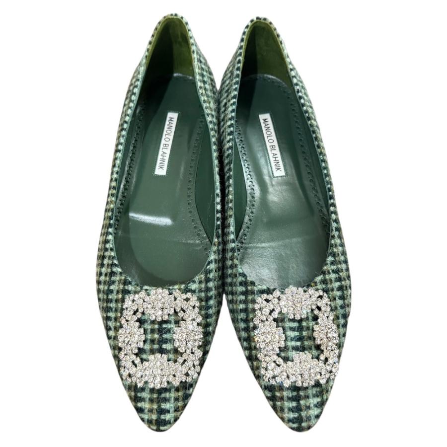 MANOLO BLAHNIK（マノロブラニク） 美品 ハンギシ ツイード フラット 