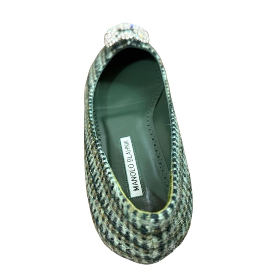 MANOLO BLAHNIK（マノロブラニク） 美品 ハンギシ ツイード フラット 
