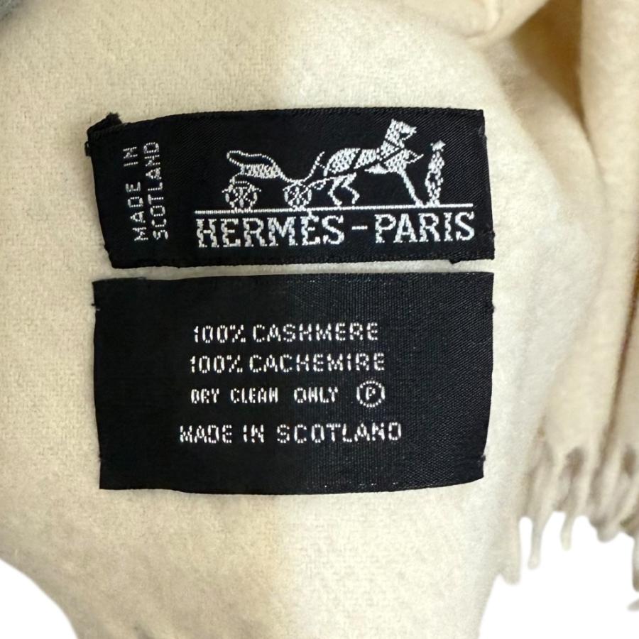 HERMES（エルメス） 美品 カシミヤ100％ 大判マフラー オフホワイト