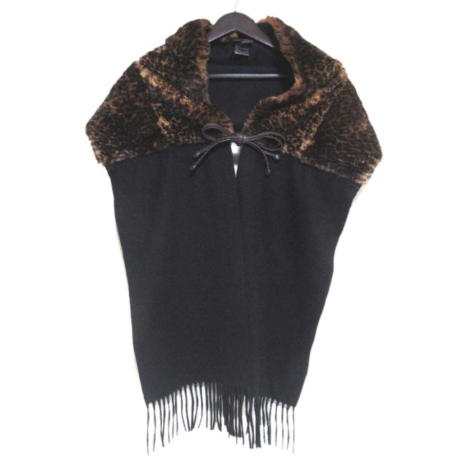 FENDI（フェンディ） 美品 カシミヤ×ミンク レオパード柄 