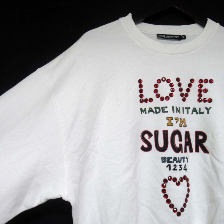 美品 DOLCE&amp;GABBANA ドルチェ&amp;ガッバーナ ショート丈 オーバーサイズ スウェットシャツ トレーナー サイズ36 ホワイト レディース 古着 中古 USED DOLCE&GABBANA（ドルチェ & ガッバーナ） 美品 ショート丈 オーバー
