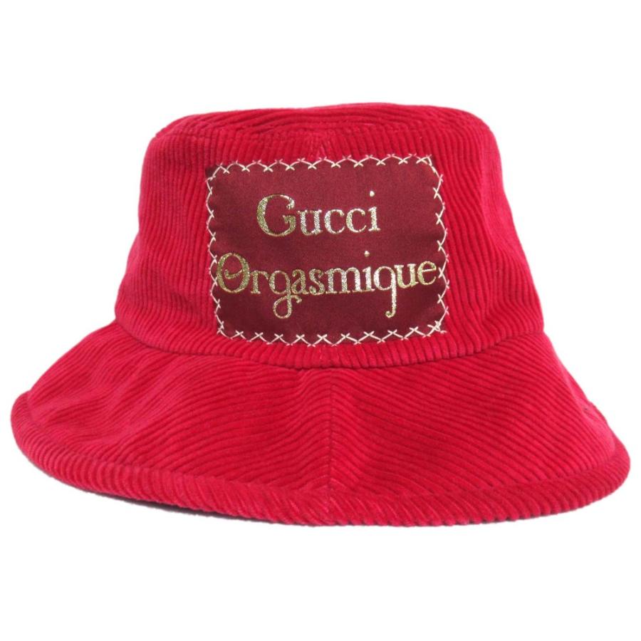 Gucci Orgasmique Corduroy Fedora Hat Bucket Hat L Size 59 cm GUCCI Orgasmique Corduroy Fedora/Bucket Hat, Size Large Red  main image 3