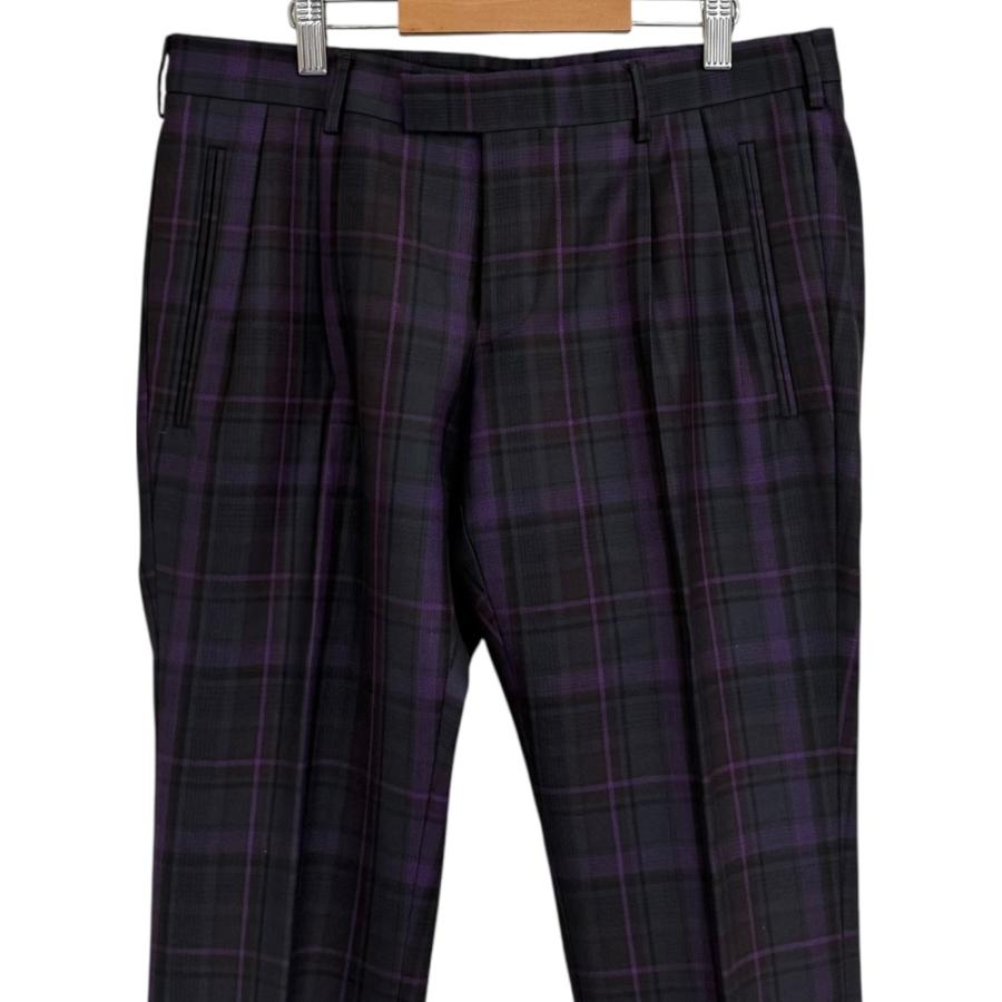 GUCCI（グッチ） 美品 チェック柄 スラックスパンツ 44 パープル