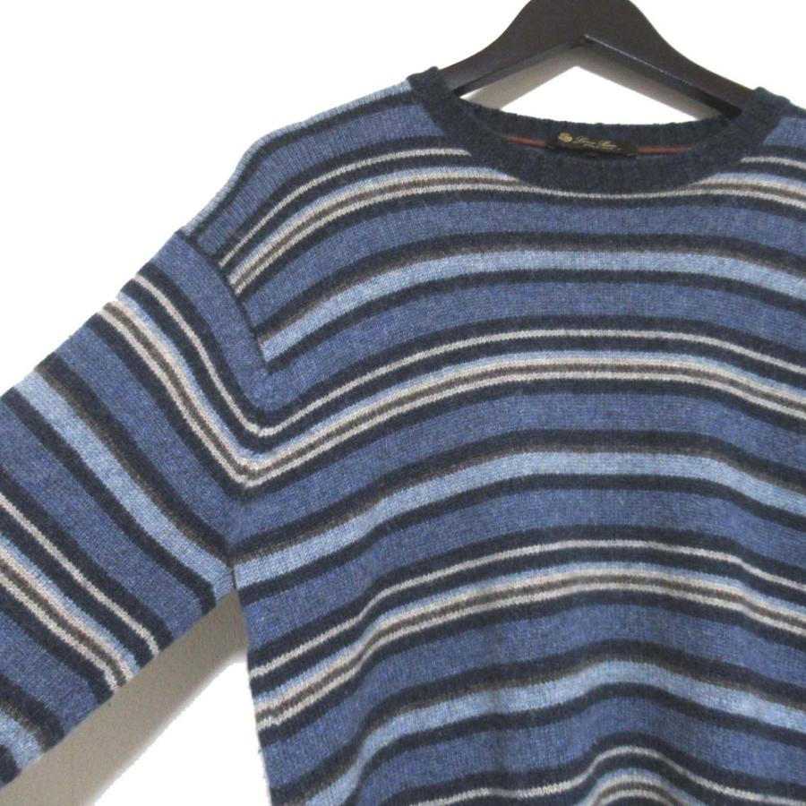 Loro Piana（ロロピアーナ） 良品 カシミヤ100％ ボーダー柄 長袖 