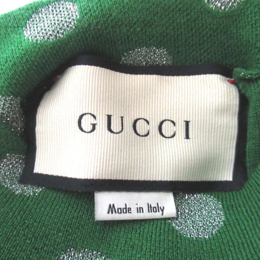 GUCCI（グッチ） 美品 ドット柄 長袖 ロング丈 ニット ワンピース