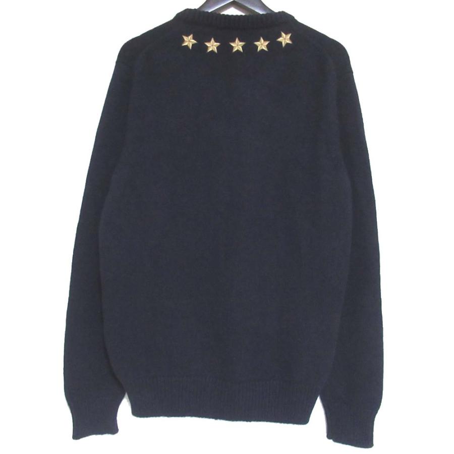 美品 DOLCE&GABBANA ドルチェ&ガッバーナ エンブロイダリー 長袖 カシミヤ ニット セーター サイズ50 ネイビー メンズ 古着 中古 USED DOLCE&GABBANA（ドルチェ & ガッバーナ） 美品 エンブロイダリー 長袖