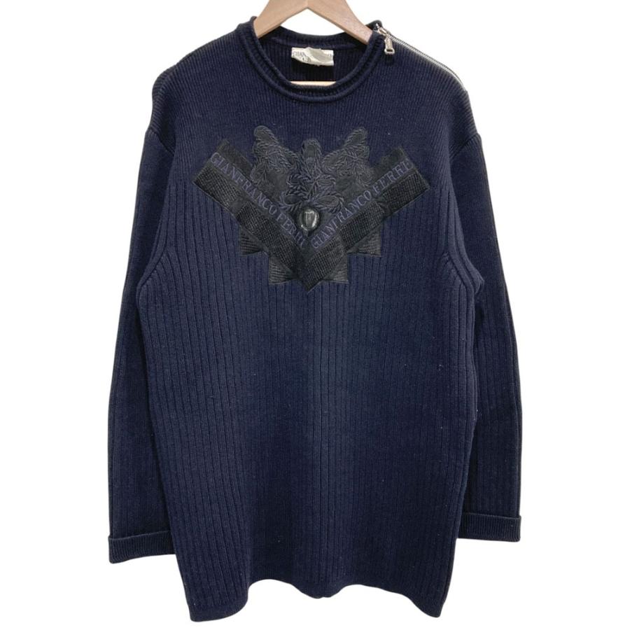 GIANFRANCO FERRE（ジャンフランコフェレ） 美品 ロゴ刺繍 ニット