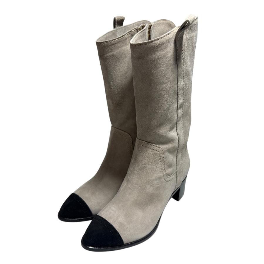 CHANEL（シャネル） 未使用 スエード バイカラー ショートブーツ