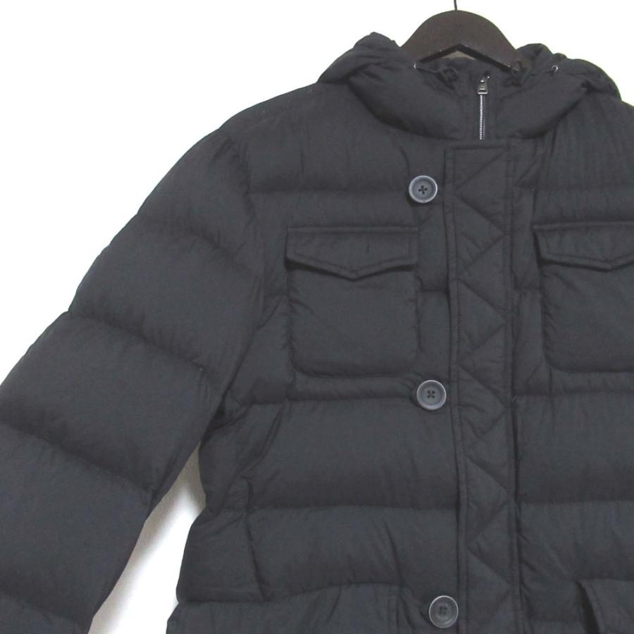 HERNO（ヘルノ） 美品 23AW HERNO ナイロン フーディー ダウンジャケット PI004ULE サイズ48 ブラック メンズ 古着 ...