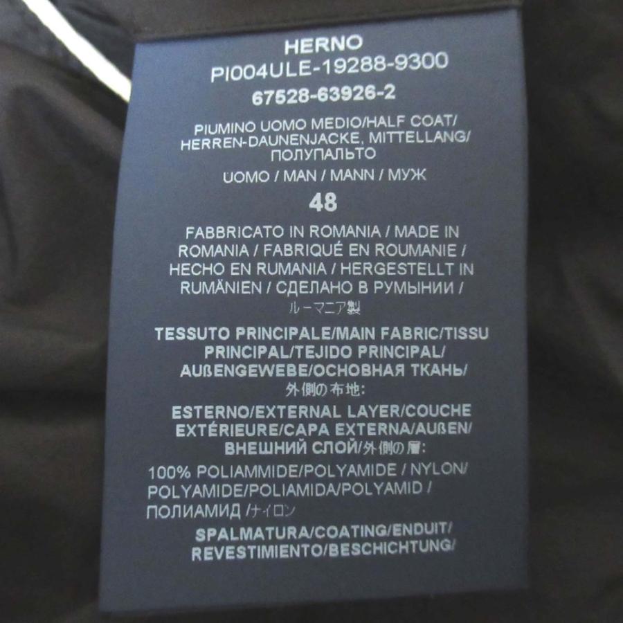 HERNO（ヘルノ） 美品 23AW HERNO ナイロン フーディー ダウンジャケット PI004ULE サイズ48 ブラック メンズ 古着 ...