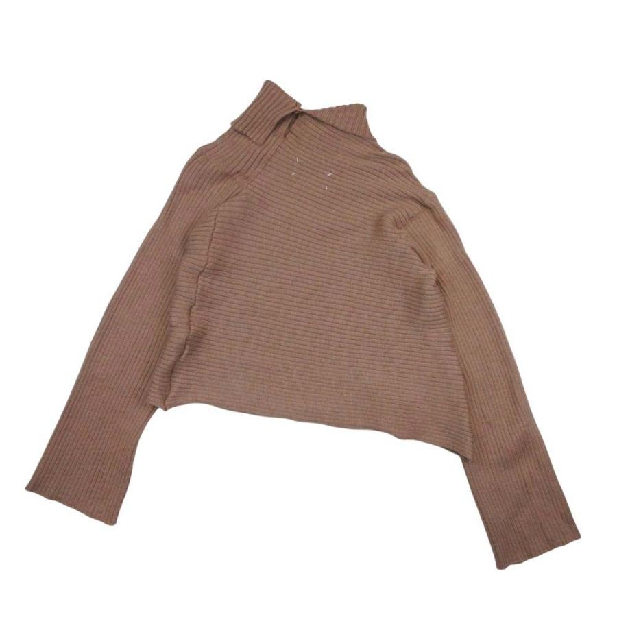 美品 15aw Maison Margiela メゾンマルジェラ1 アシンメトリー 長袖 タートルネック リブ ニット セーター M 茶 ブラウン レディース 古着 中古 USED Maison Margiela（メゾンマルジェラ） 美品 15aw Maison Margiela