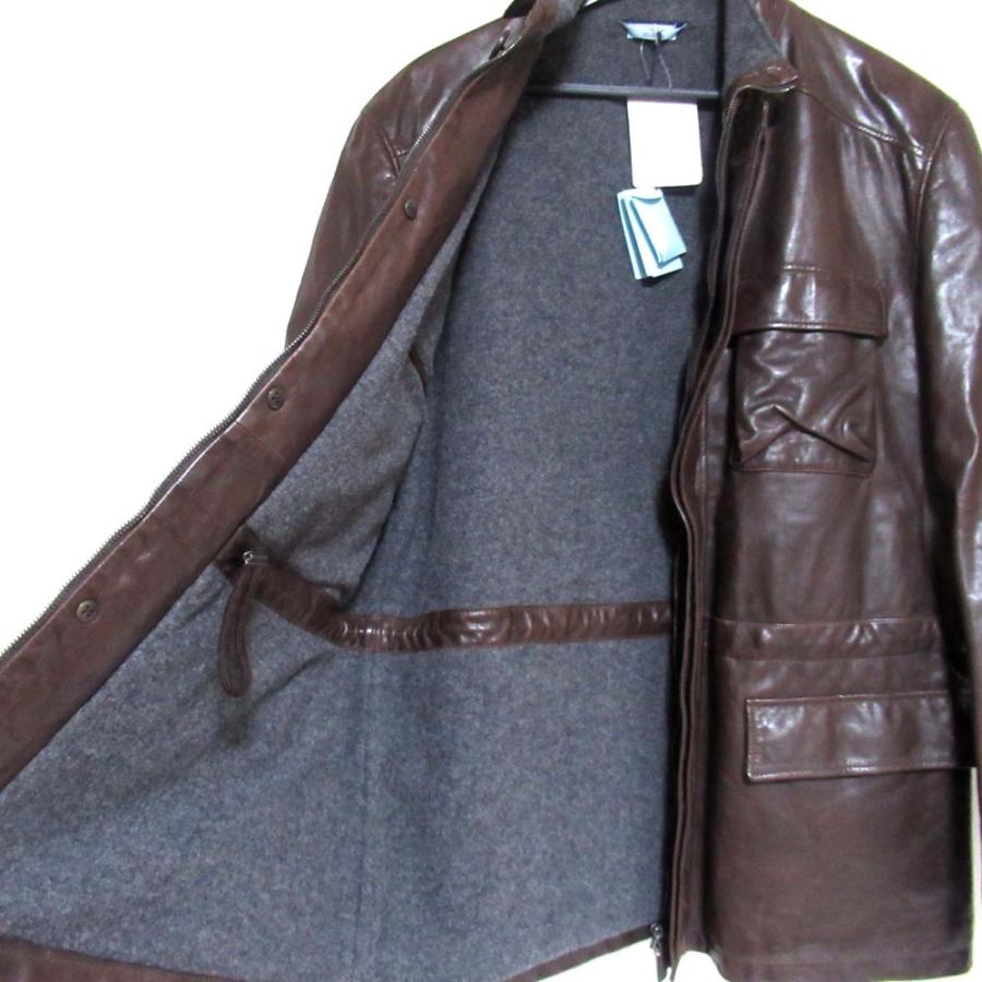 MALO（マーロ） 美品 スタンドカラー レザー フィールドジャケット 