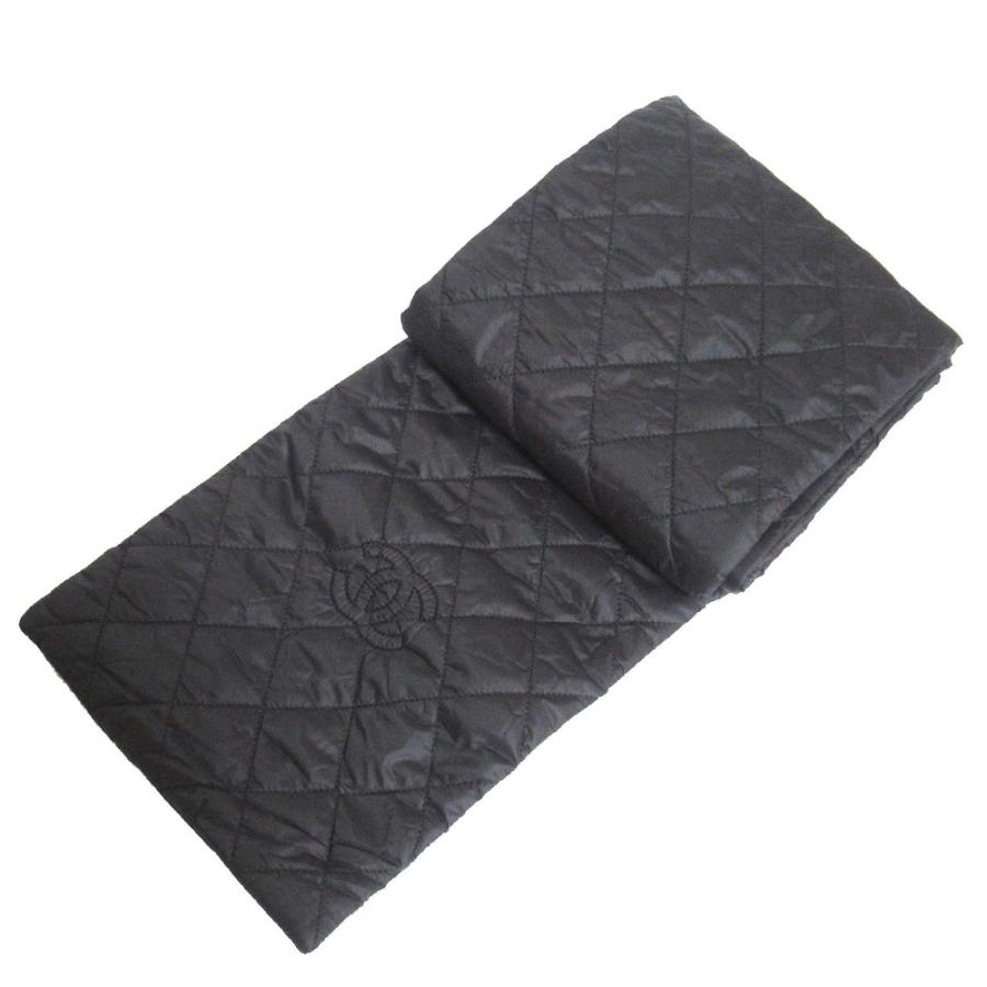 美品 CHANEL シャネル ココマーク マトラッセ キルティング パテッド マフラー ブラック メンズ レディース 古着 中古 USED CHANEL（シャネル） 美品 ココマーク マトラッセ キルティング