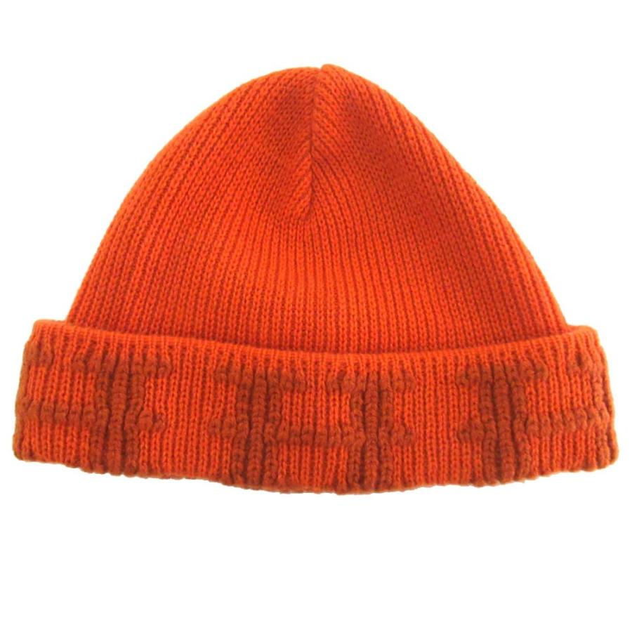 エルメス マルタンマルジェラ ロゴ カシミヤ ニット キャップ HERMES（エルメス） 美品 マルジェラ期 Hロゴ カシミヤ ニットキャップ