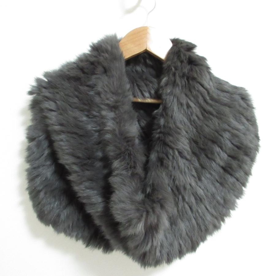YVES SALOMON グレー イヤーマフ　ラビットファー　未使用品 YVES SALOMON（イヴサロモン） 美品 ラビットファー スヌード ネック