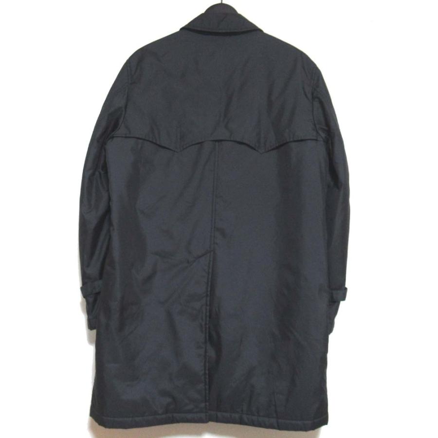 良品 Aquascutum アクアスキュータム パデッド シングル トレンチコート Lサイズ ブラック メンズ 古着 中古_1