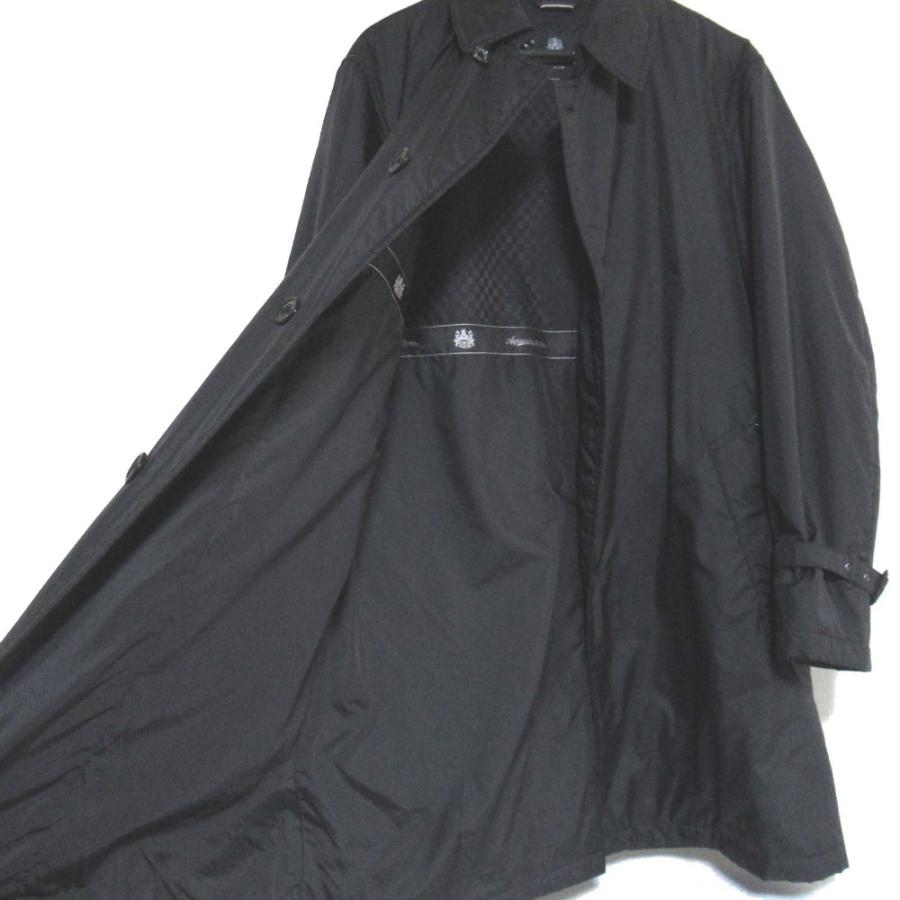 良品 Aquascutum アクアスキュータム パデッド シングル トレンチコート Lサイズ ブラック メンズ 古着 中古_3