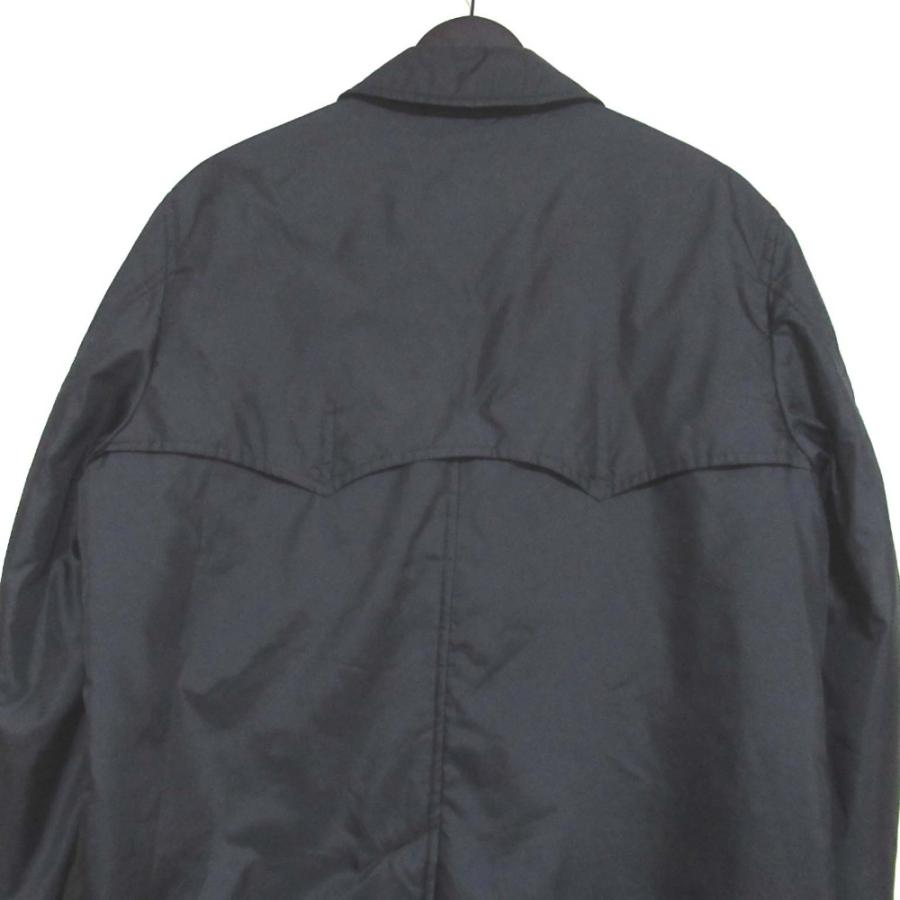 良品 Aquascutum アクアスキュータム パデッド シングル トレンチコート Lサイズ ブラック メンズ 古着 中古_4