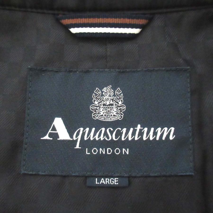 良品 Aquascutum アクアスキュータム パデッド シングル トレンチコート Lサイズ ブラック メンズ 古着 中古_6