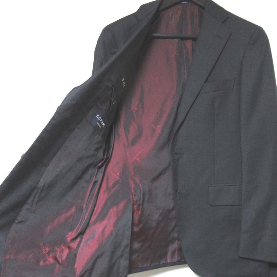 美品 SCABAL スキャバル パーソナルオーダー テーラードジャケット+スラックスパンツ スーツ セットアップ チャコールグレー メンズ 古着 中古_4