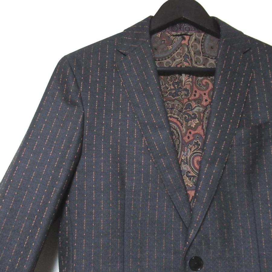 ETRO（エトロ） 美品 裏地ペイズリー柄 ロゴストライプ テーラード