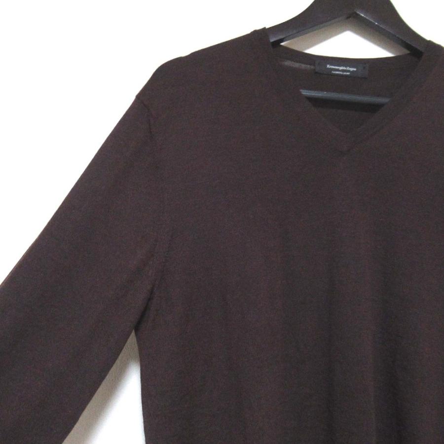 美品 Ermenegildo Zegna エルメネジルドゼニア カシミヤシルク Vネック