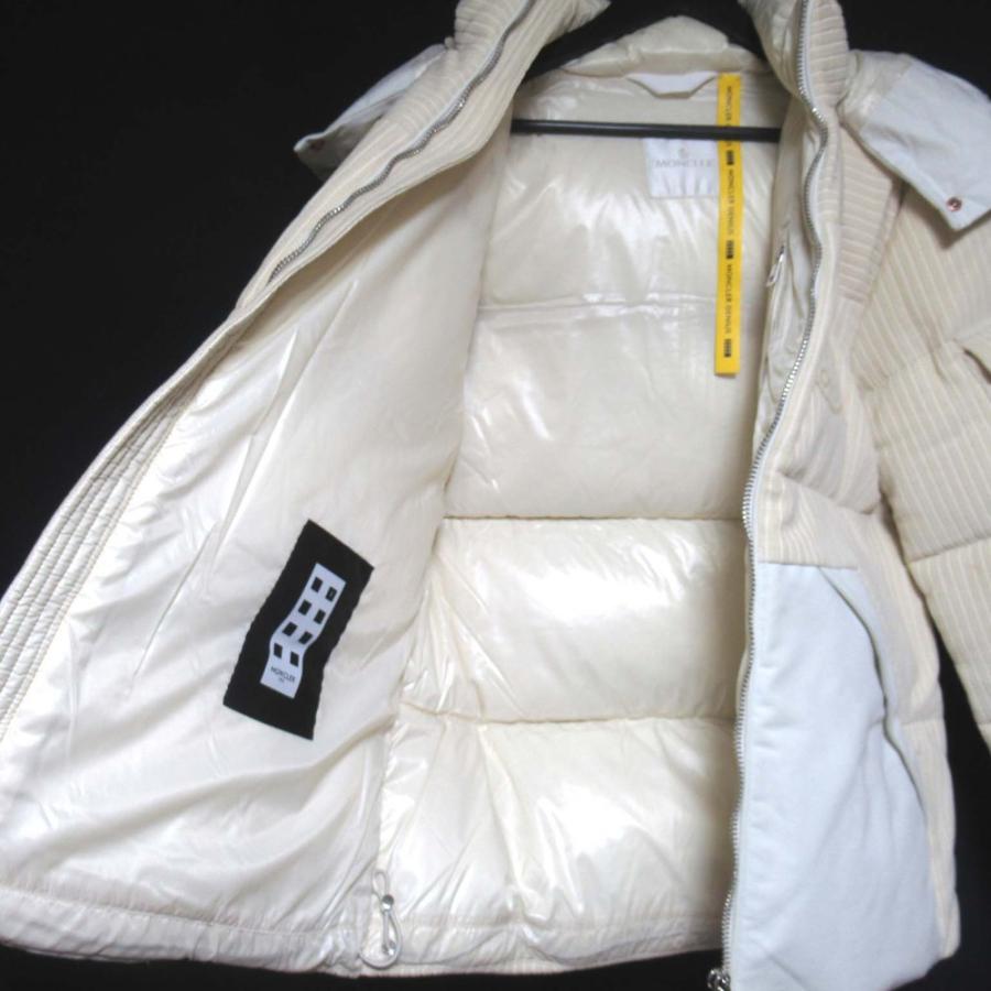 良品 MONCLER モンクレール BAIKAL フーディー コーデュロイ ダウンジャケット サイズ1 アイボリー メンズ 古着 中古 USED MONCLER（モンクレール） 良品 BAIKAL フーディー コーデュロイ ダウン