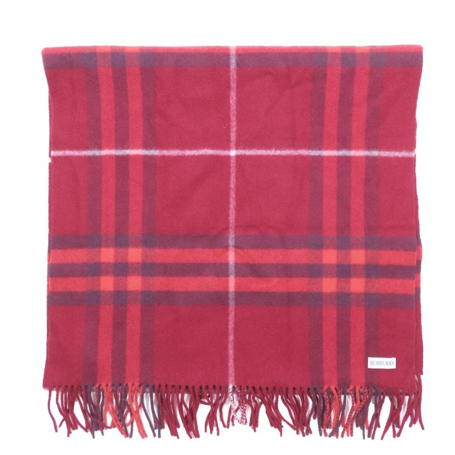 お取引中　新品未使用　Burberry赤チェックマフラー　カシミア混羊毛マフラー BURBERRY（バーバリー） 未使用 ダニエル・リー カシミヤ100